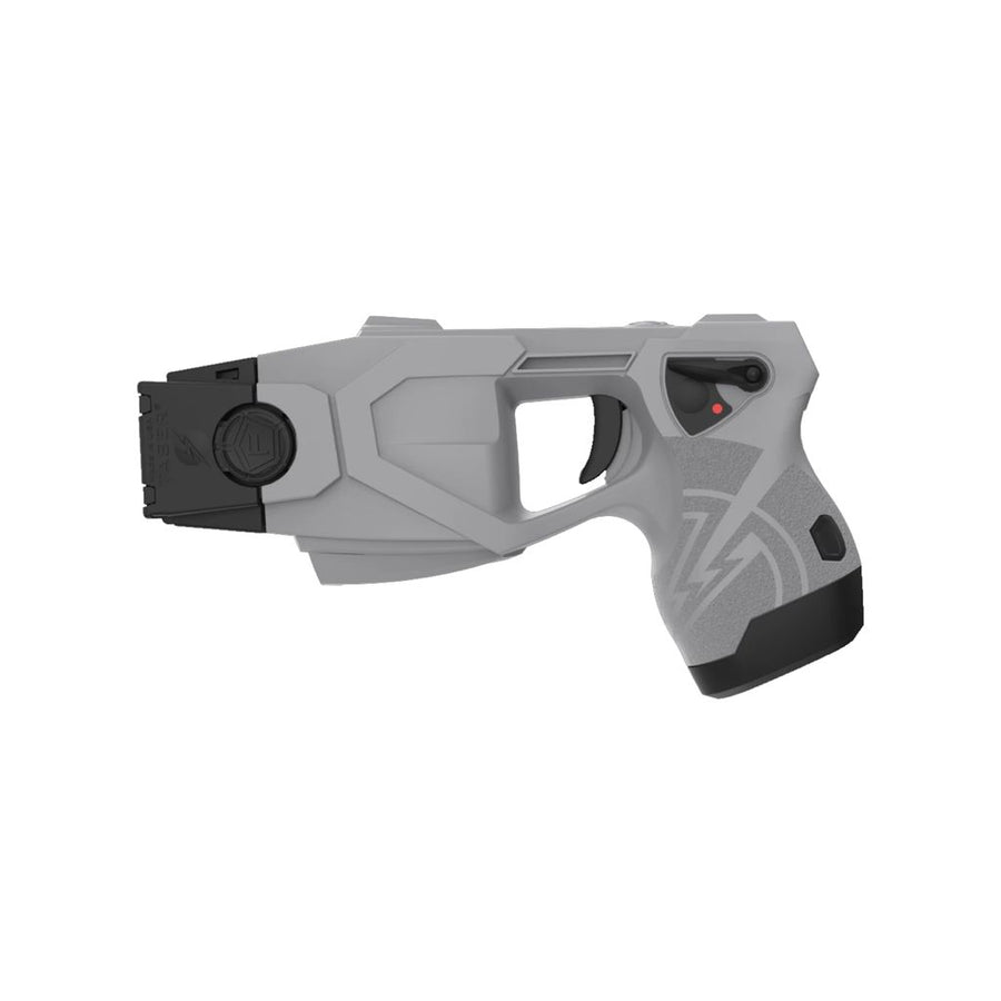 angled view of the TASER X1 showing trigger, safety switch, and polymer housing