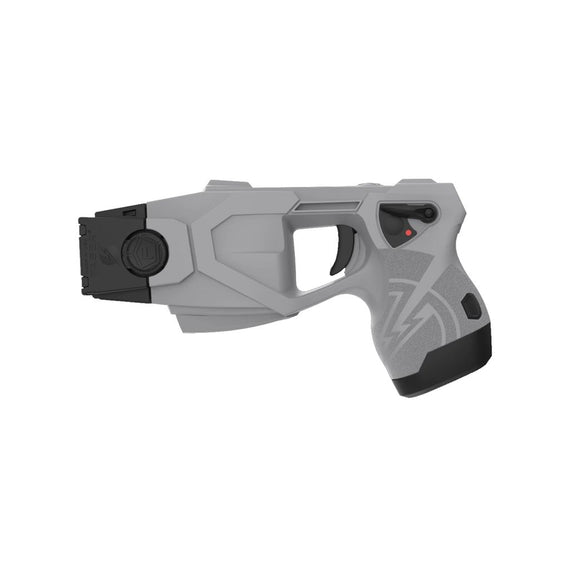 angled view of the TASER X1 showing trigger, safety switch, and polymer housing
