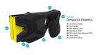 “Close‑up of TASER X2 dual cartridge bays with cartridges inserted.”