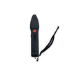 Close‑up of the Touchdown stun gun’s control switches, highlighting the power slider, stun button, and alarm control.