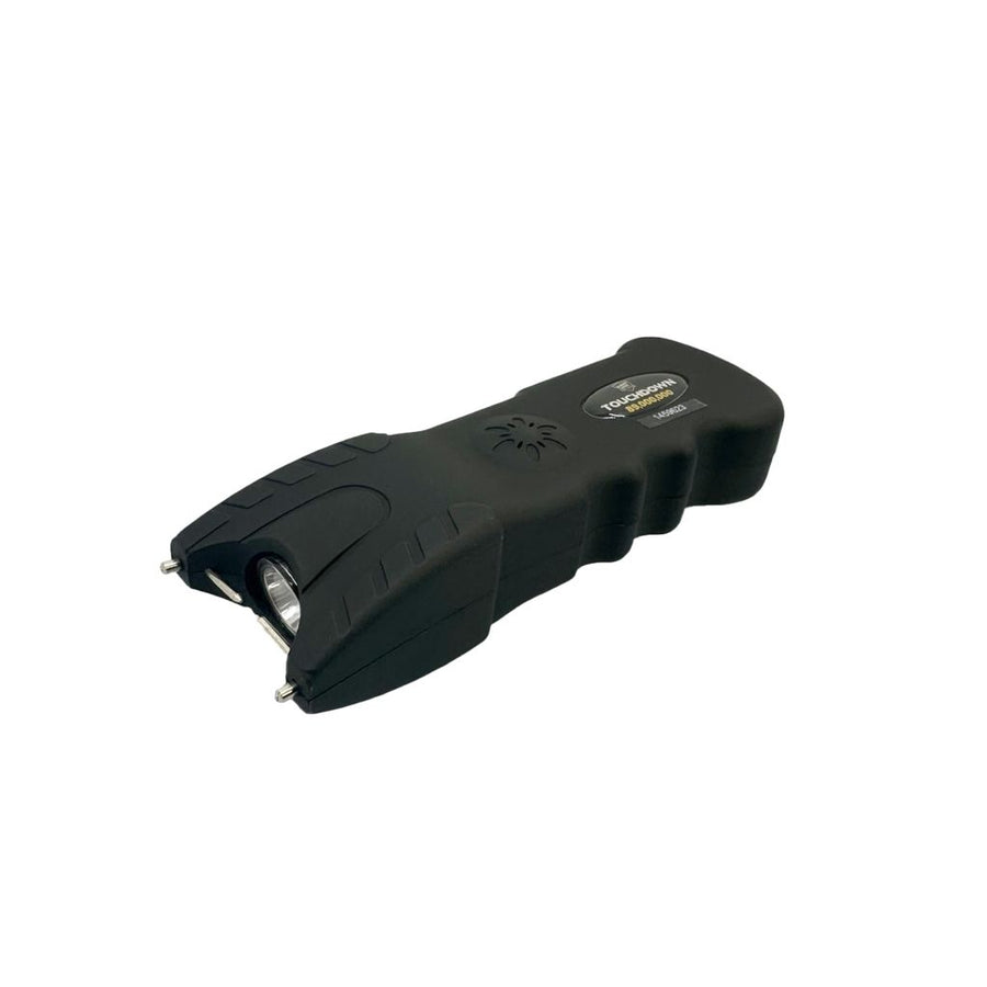 Streetwise Touchdown 89 Million Volt rechargeable stun gun with built-in alarm, LED flashlight, rubberized grip, disable pin, and nylon holster.