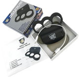 Contents layout for the Triple Sting Ring stun gun showing the device, charging cable or adapter, instructions, and included accessories.