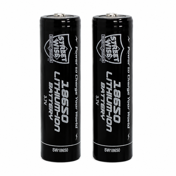 UltraFire 18650 3.7V 4000mAh rechargeable lithium-ion battery 2 pack with PCB protection for tactical flashlights and compatible electronic devices.