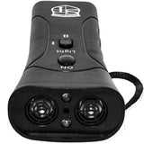 Close-up of ultrasonic dog repeller trainer showing buttons and speaker for no shock training.