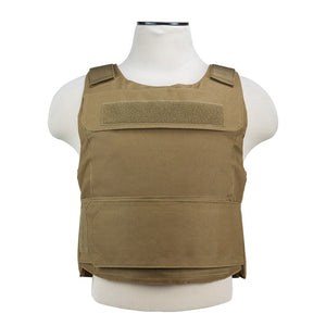 VISM XS-Small discreet plate carrier for compatible 8x10 soft body armor panels color tan.