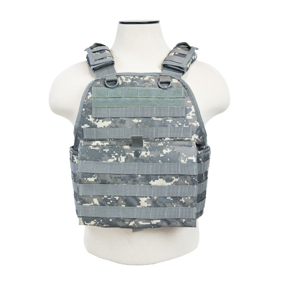 VISM Digital Camo Medium-2XL plate carrier with PALS webbing and reversible cummerbund.