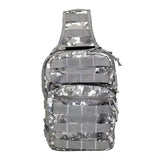 VISM sling utility bag in digital camo featuring a compact cross‑body design and rugged exterior fabric.