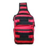 Red sling‑style utility bag with reinforced stitching and a streamlined everyday‑carry profile.