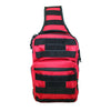 Red sling‑style utility bag with reinforced stitching and a streamlined everyday‑carry profile.