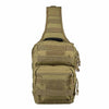 Tan VISM utility bag shown with its single‑strap layout and compact storage compartments.