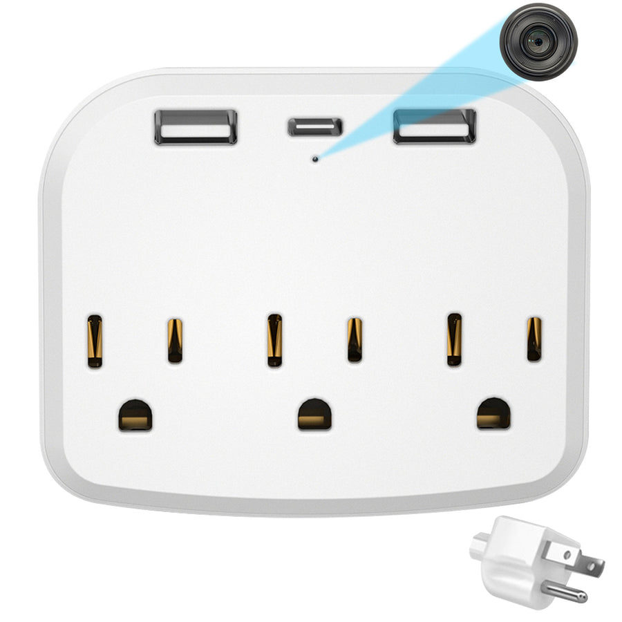 4K UHD Wall Outlet Charger with WiFi Hidden Security Camera