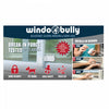 Window Bully lock shown installed on a window frame, demonstrating how it blocks sliding movement for added security.