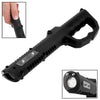 Close‑up feature callout of the built‑in LED flashlight on the ZAP baton stun gun.