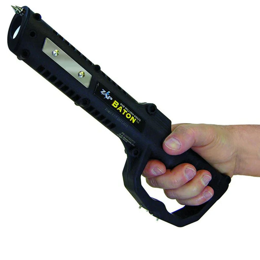 ZAP Baton Stun Gun with LED Flashlight rechargeable self-defense baton with heavy-duty holster.