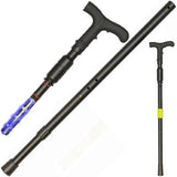 ZAP Covert Cane disguised stun gun walking cane with LED flashlight and adjustable height.