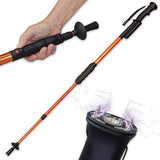 ZAP Hike 'n Strike expandable hiking staff with built-in stun gun and LED flashlight for outdoor personal protection.